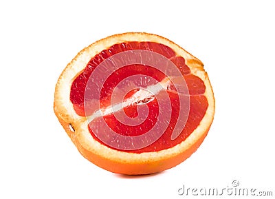 Half of a great fruit on a white background Stock Photo