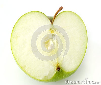 Half green apple Stock Photo