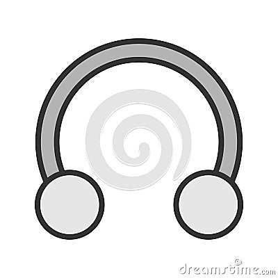 Half hoop earring color icon Vector Illustration