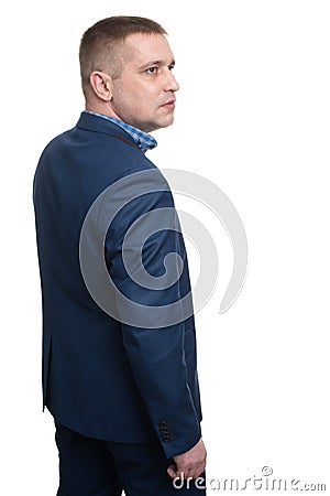 Half-length profile of business man Stock Photo