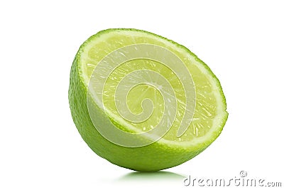 Half lime fruit isolated Stock Photo