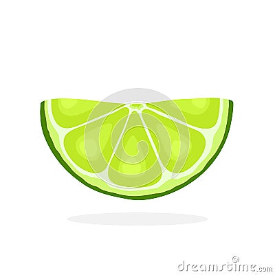 Half lime slices Vector Illustration