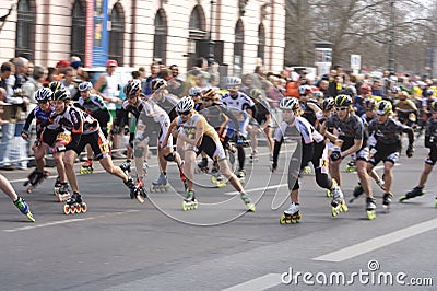 Half marathon roller skaters Editorial Stock Photo