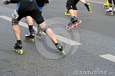 Half marathon roller skaters Editorial Stock Photo