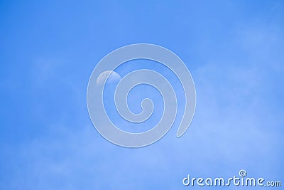 Half moon In the blue sky Stock Photo