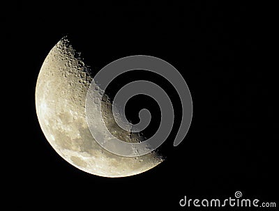 Half moon close up with Shadow Stock Photo