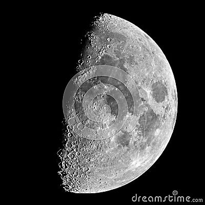 Half moon craters and details Stock Photo