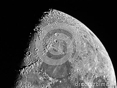 Moon craters and details Stock Photo