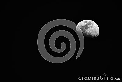 half moon in darkness Stock Photo