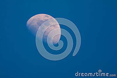 Half moon In the daytime Stock Photo