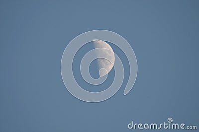 Half Moon in Daytime Sky Stock Photo