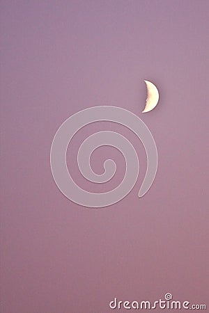 Half moon at dusk Stock Photo