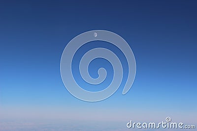 Hello Moon over the Atlantic Stock Photo