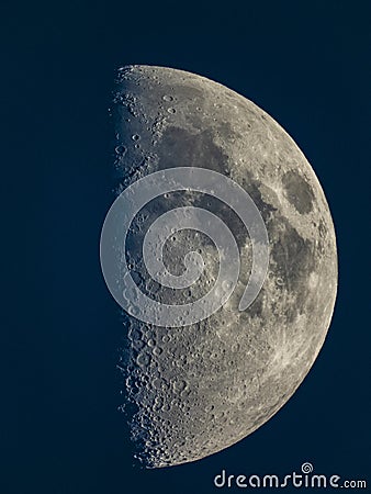 Half moon in late afternoon Stock Photo