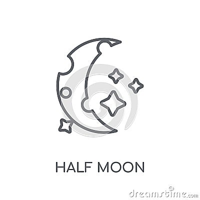 Half moon linear icon. Modern outline Half moon logo concept on Vector Illustration