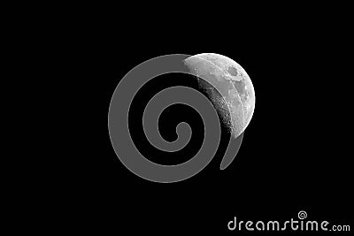 Half Moon Phase during night Stock Photo