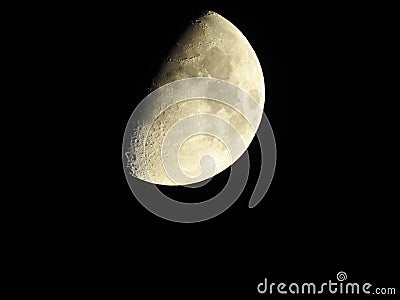 Half moon shining its light Stock Photo