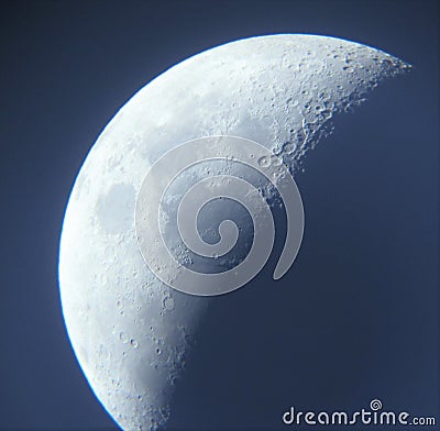 Half moon very blue hue Stock Photo