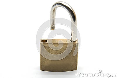 Half opened padlock Stock Photo