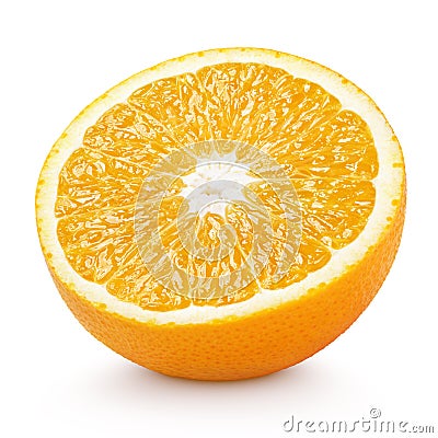 Half orange citrus fruit isolated on white Stock Photo