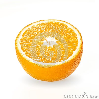 Half of orange fruit isolated on white background Stock Photo