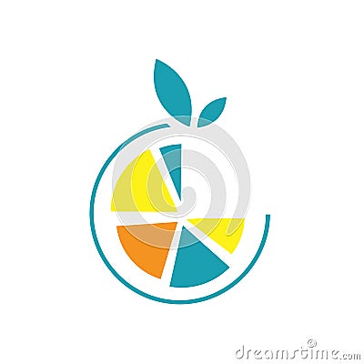 half orange lemon logo design vector symbol graphic Vector Illustration