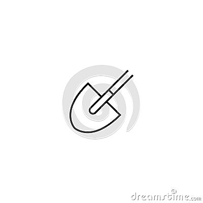 Half part spade icon. Simple slanted vector symbol in line style. Vector Illustration