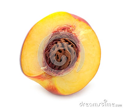 Half of Peach Stock Photo