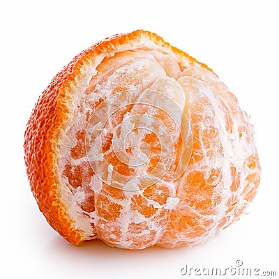 A half peeled mandarin. Stock Photo