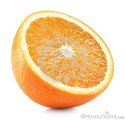 Half of perfectly retouched orange fruit Stock Photo