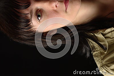 Half-portrait of a girl's face Stock Photo