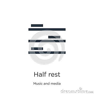 Half rest icon vector. Trendy flat half rest icon from music and media collection isolated on white background. Vector Vector Illustration