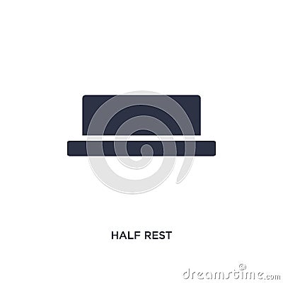 half rest icon on white background. Simple element illustration from music and media concept Vector Illustration