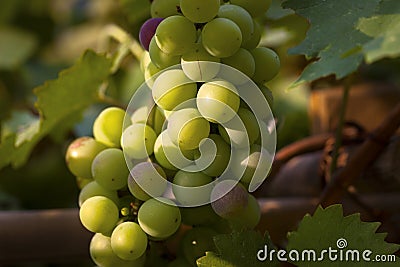 Half ripe grapes Stock Photo