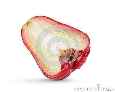 Half rose apple on white background Stock Photo