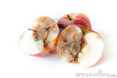 Half of rotten apple Stock Photo