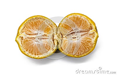 Half slices Tangerine isolated on white background Stock Photo