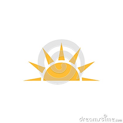 A half sun is setting downwards icon vector sunset concept for graphic design, logo, web site, social media, mobile app, ui Vector Illustration