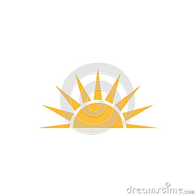 A half sun is setting downwards icon vector sunset concept for graphic design, logo, web site, social media, mobile app, ui Vector Illustration