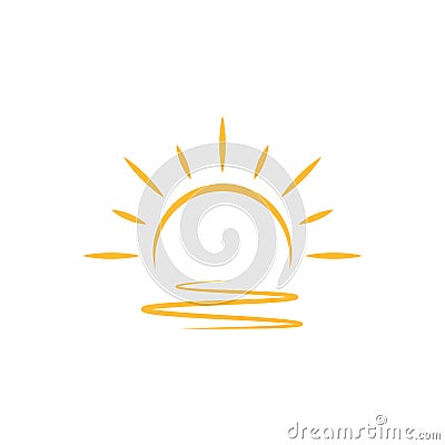 A half sun is setting downwards icon vector sunset concept for graphic design, logo, web site, social media, mobile app, ui Vector Illustration