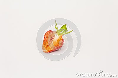 Half sweet fresh strawberry isolated on white background Stock Photo