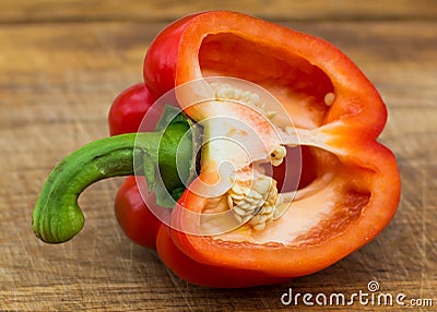 Half sweet pepper Stock Photo