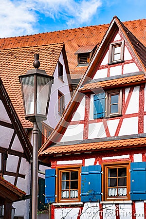 Half timbered facade in Rottenburg am Neckar Stock Photo