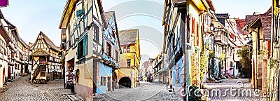 Half-timbered houes in Alsace Stock Photo