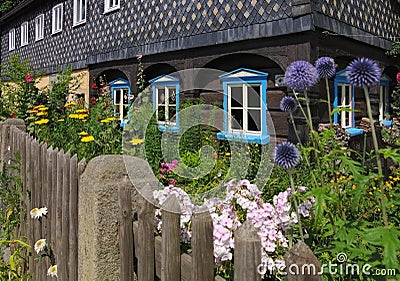 Half-timbered house in Upper Lusatia Stock Photo