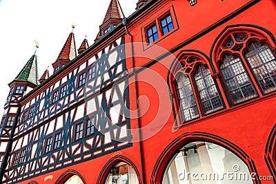 Half-timbered picturesque Old town Hall in Fulda, Germany Stock Photo