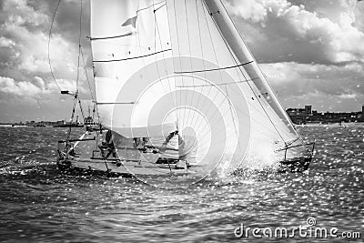 Half ton during regatta Stock Photo