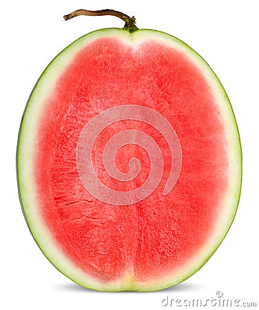 Half watermelon isolated on white clippint path Stock Photo