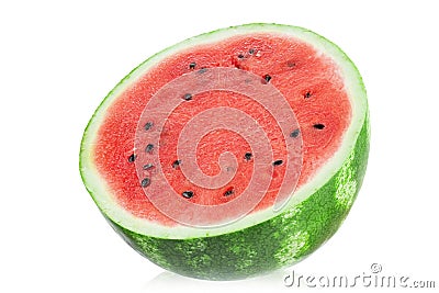 Half watermelon on white background. Watermelon berry fruit. Full depth of field Stock Photo