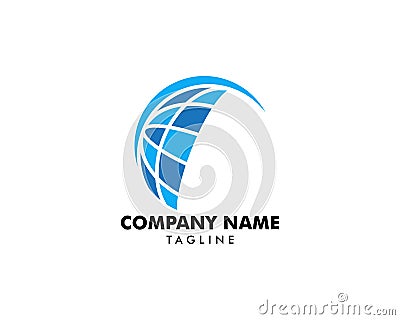 Half World Globe Logo Template Vector Illustration Vector Illustration